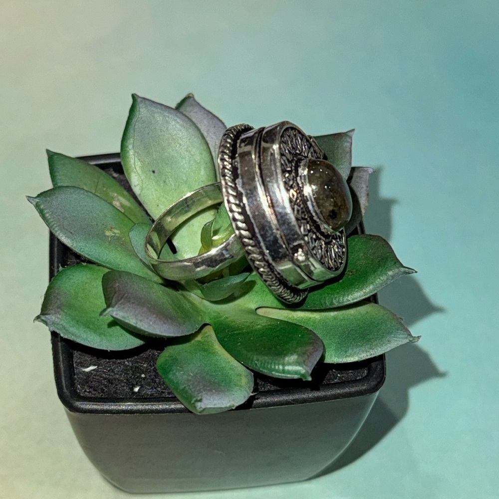 Fiery Labradorite Poison Ring - image 4